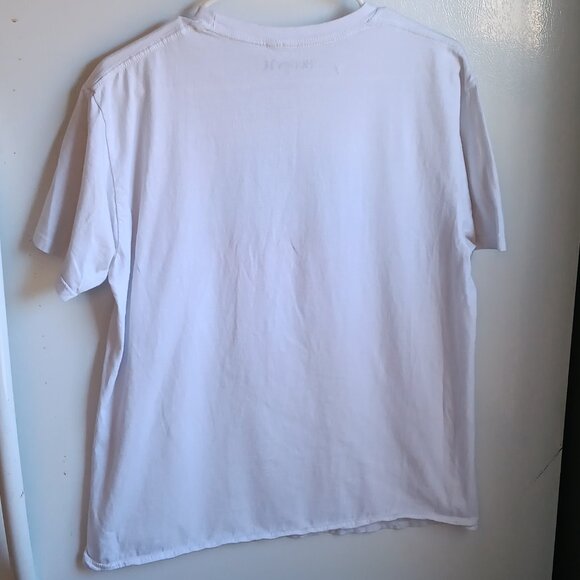 Mens  White  Hurley  Surf Short  Sleeve T-shirt  Size Large  Cotton  Logos C22 - Picture 2 of 5